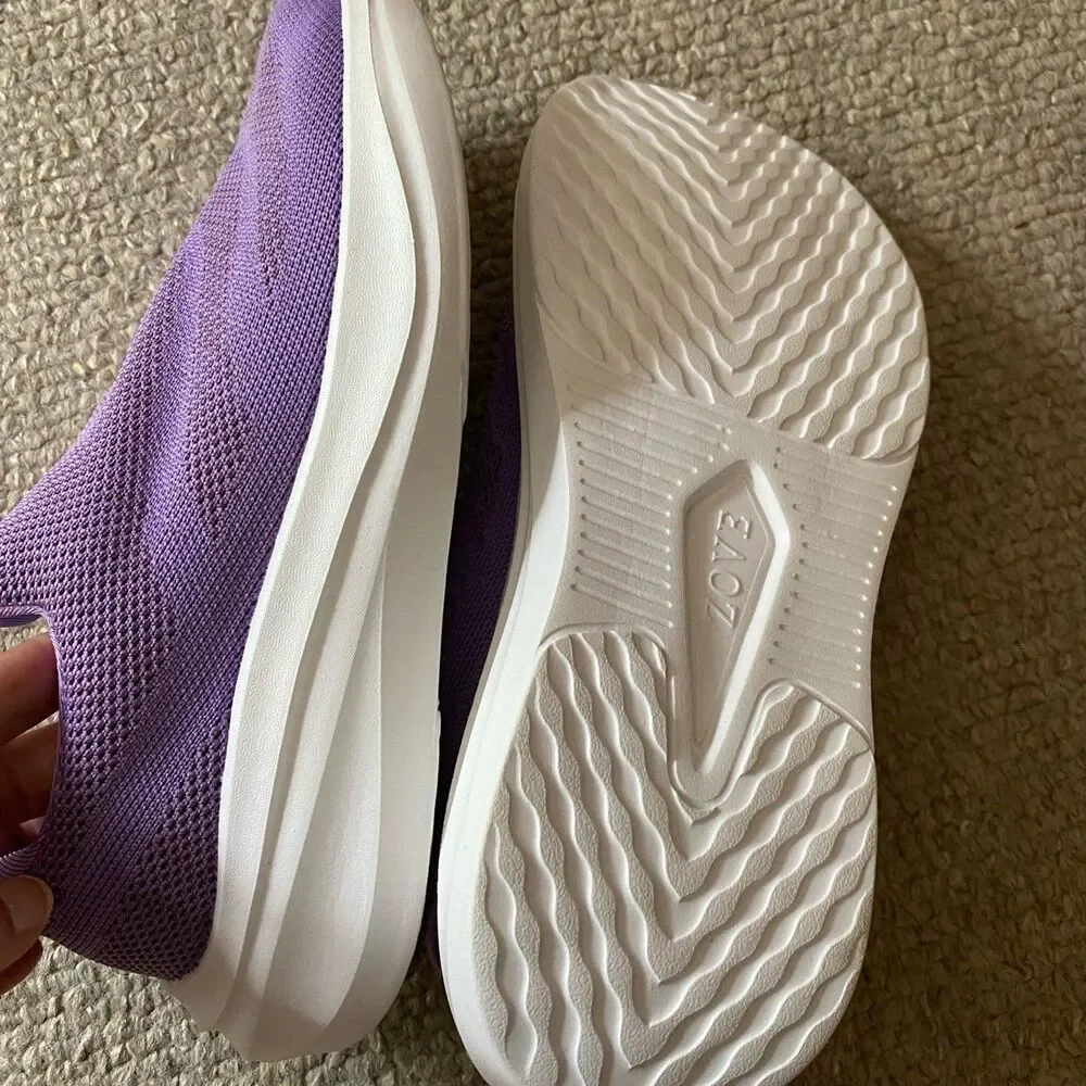 Zove Women Tennis Shoes Wide Toe Breathable Gym Workout Shoes Sz 8.5 NWT slip on
